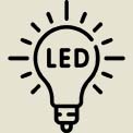 The bulb symbol represents the features on the HappyWater water dispenser, which is the heat/cold LED indicator
